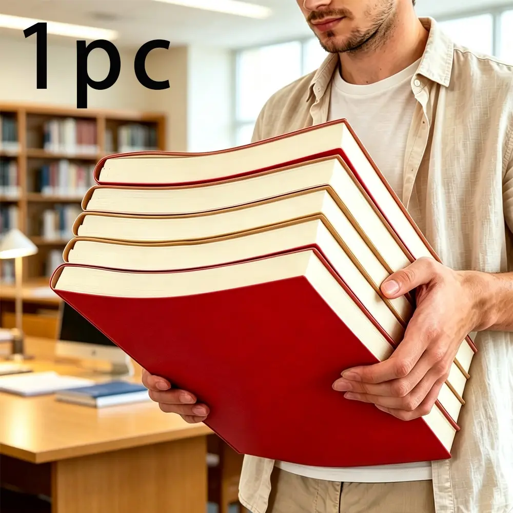 A4 PU Cover Thick Notebook, Lined Pages 416 Sheets, Waterproof Cream Paper, 360° Rotation Binding, Ribbon Bookmark, Ideal for University, Work, Travel