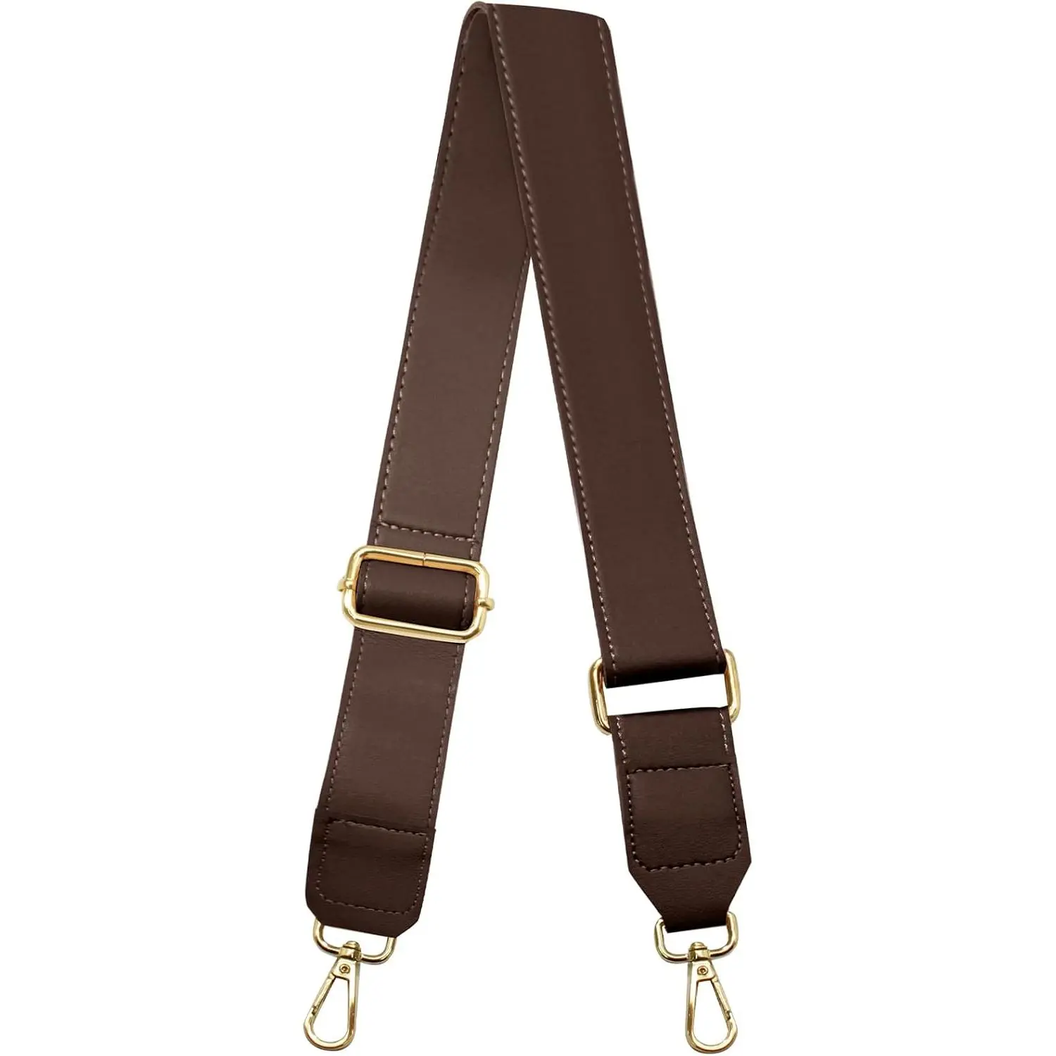 Dark Brown Leather Purse Strap Wide Adjustable  Purse Strap Handbags  Crossbody Straps with Swivel Clasps, 33~55 inch