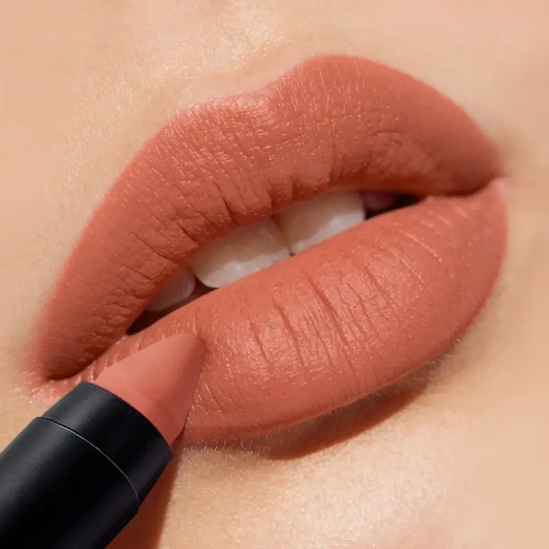 BSIMONE 1 pc Twist-Up Crayon Lipstick, Warm Canyon Nude Matte, Sweat-Proof Non-Transfer, Ideal for Beach & Outdoor Summer Makeup