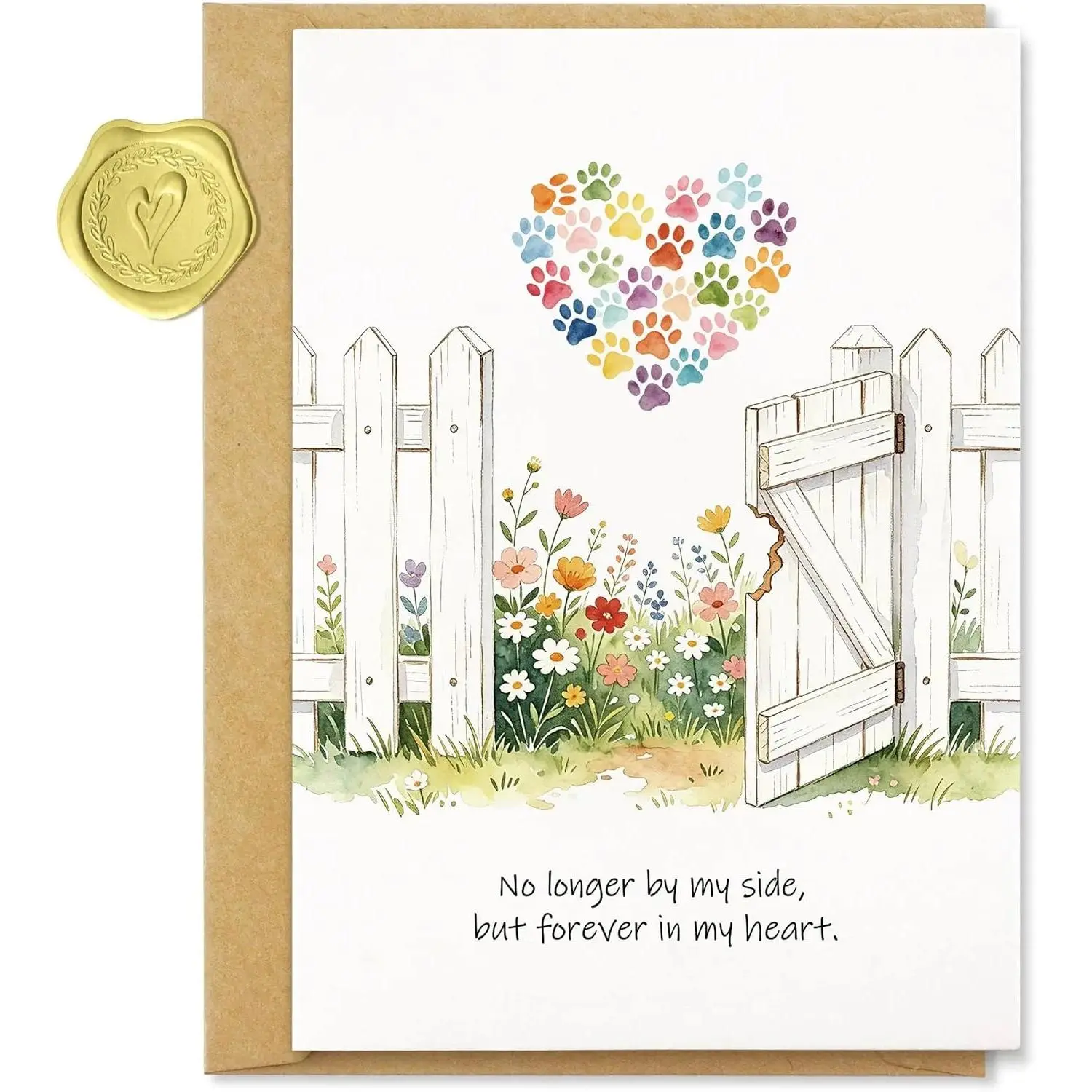 Pet Loss Sympathy Card for Dog or Cat, Memorial Condolence Gift, Dog Remembrance & Bereavement Cards, Loss of Pet Sympathy Gift, Healing Greeting Cards for Passing of a Beloved Pet with Envelopes