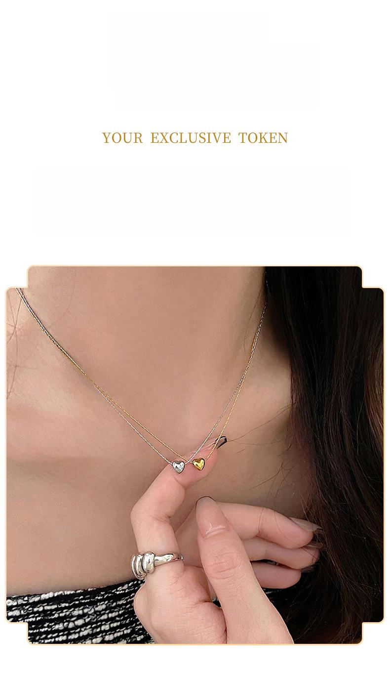 Elegant Petite Heart Necklace for Women – Fashionable New Minimalist Light Luxury Collarbone Pendant