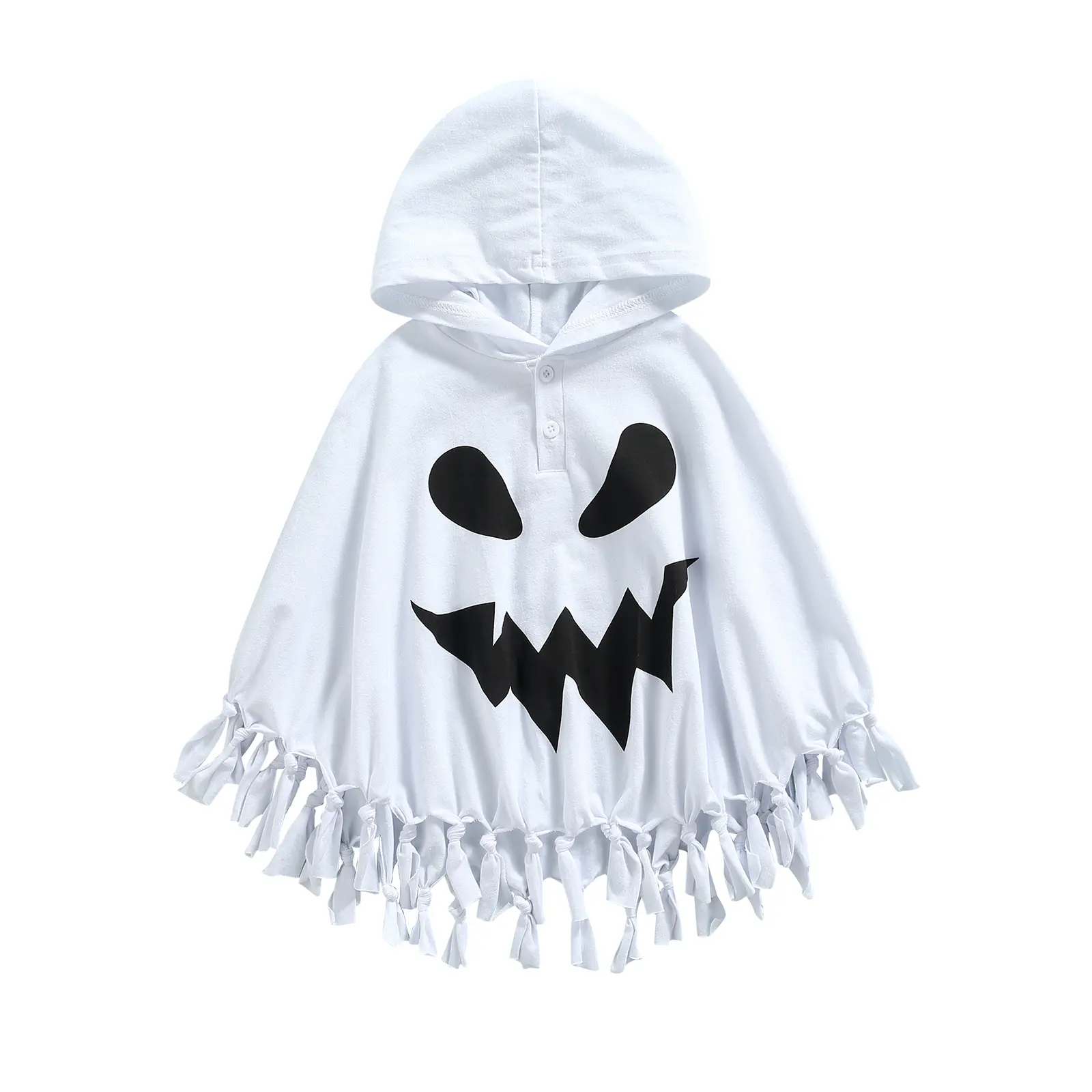 Toddler Baby Little Baby Boy Girl Halloween Cloak Ghost Hooded Cosplay Clothes White Halloween Poncho Cape 9M-6Y