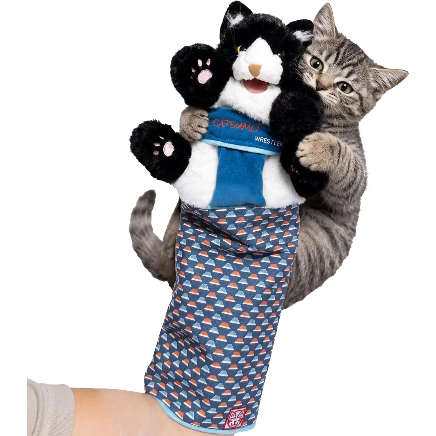 Cat Right Hand Wearable Wrestling Glove Puppet - Interactive Cat Toy with Durable Protective Sleeve, Catnip for Play Enrichment, Interactive Toy