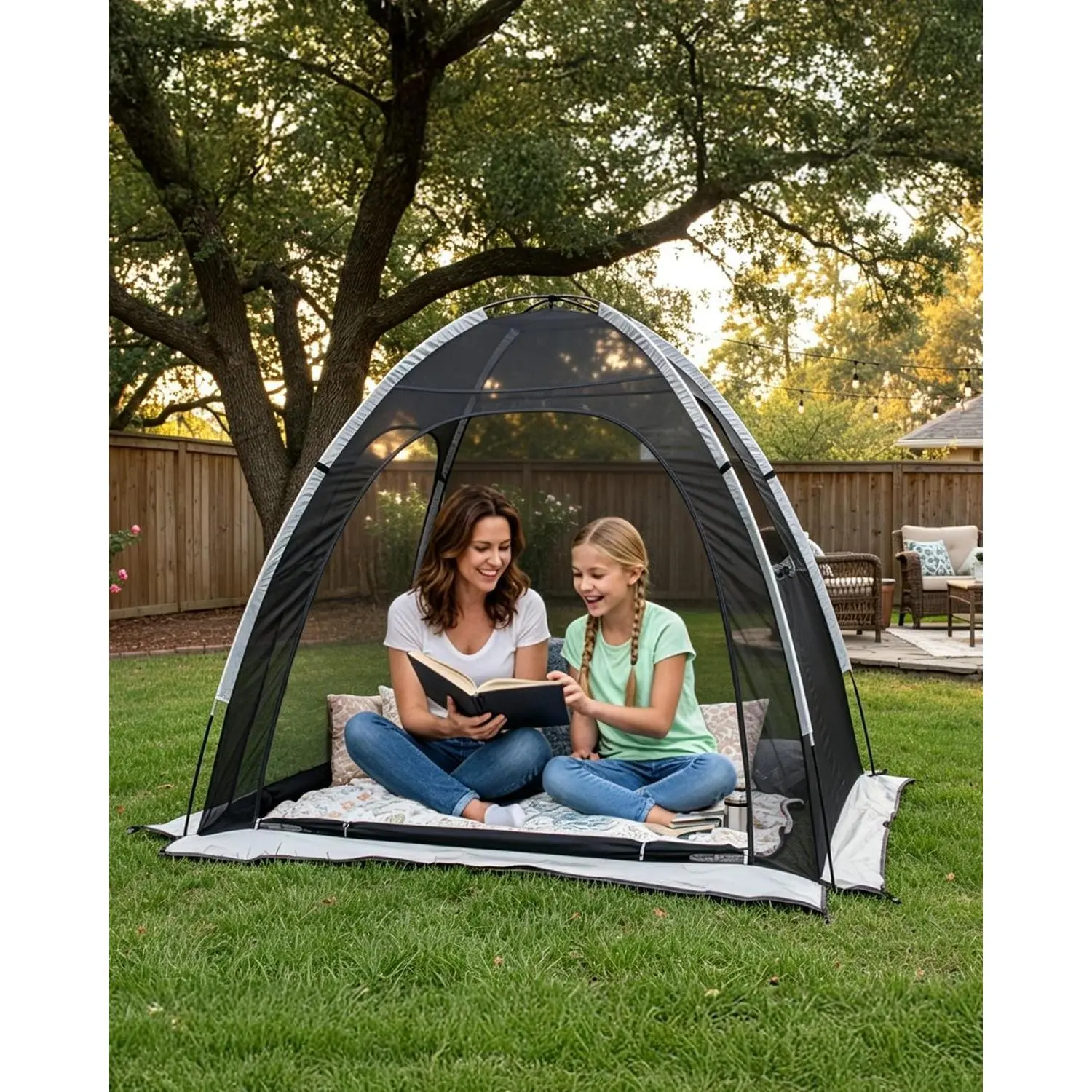 Screen House Tent for 1-2 Person 5.9x4.3x5.2 ft, Portable Screen Room Gazebo, Manual Setup Mosquito Tent Canopy for Camping Backyard Patio, Breathable High-Density Mesh, Full Enclosure Protection