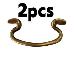 2pcs Traditional Style Drawer Pulls, Horizontal Antique Furniture Handles, Qing Ancient Copper Color, Simple Design for Home Decor