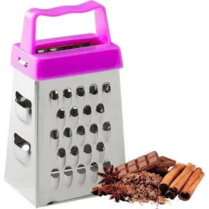 Mini Garlic Grater, Stainless Steel Cheese Ginger Vegetable Spices Small Grater for Kitchen (Purple)