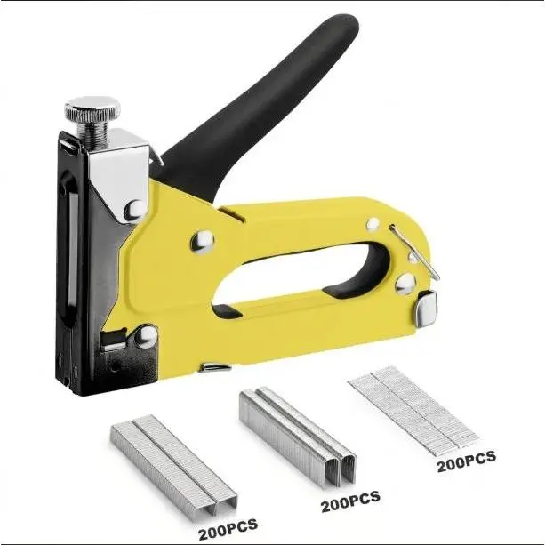 3-in-1 Heavy Duty Staple Gun, Chromed Steel Upholstery Stapler – 600 Staples, Quick-Jam Clear, Adjustable Force & Rapid Loading (HT0430)