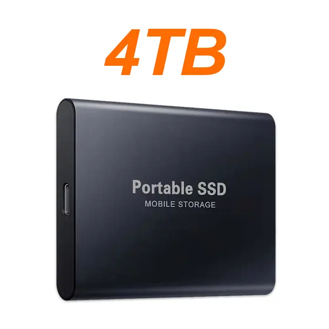 Portable Aluminum Alloy External SSD - USB3.2 Type-C Interface, Blue-4TB-1, 1 Mobile Hard Disk, High-Speed Data Storage, Quiet Operation, for Everyday Use with Laptop PC