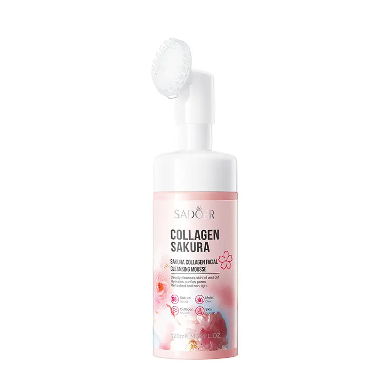 Gentle Foam Cleanser Cherry Blossom Scent 120ml Moisturizing Face Mousse for Morning & Night Use