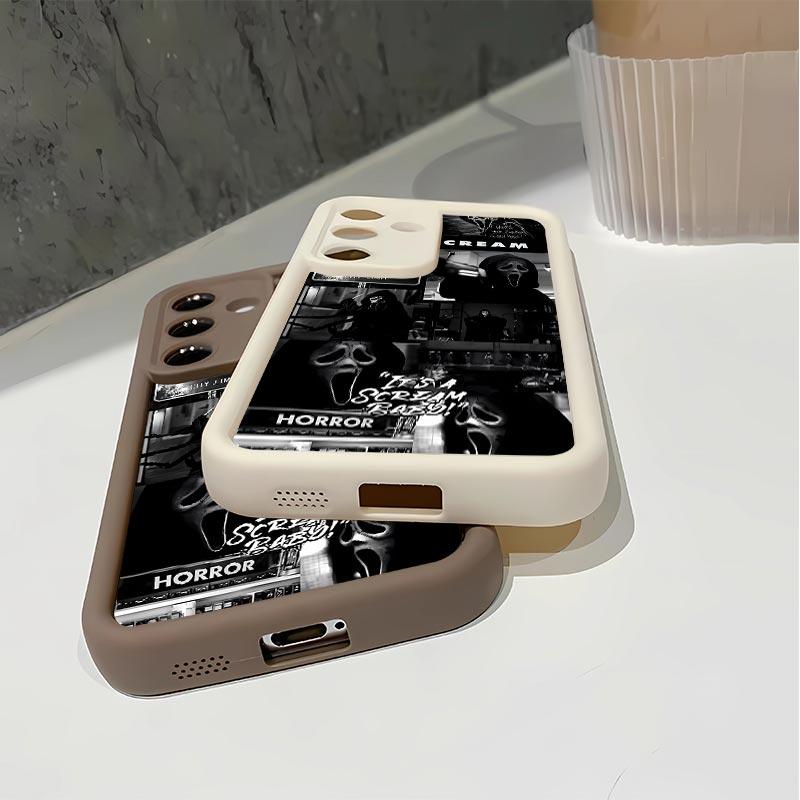 Ghost faces Realm Soft&Flexible TPU Silicone Phone Case For Galaxy S26 Ultra S25 Edge S24 FE S23 S22 S21 Plus A13 A14 A15 A16 A17 A33 A34 A35 A36 A52 A53 A54 NOTE20 Durable|Shockproof|Full Camera Protection|Anti-Fingerprint