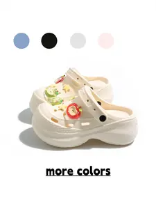 Women's Baby Blue Apple-Star Chunky Clogs, Adjustable Strap Dual-wear Sandals for Daily Wear, Summer Slippers