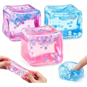 JONEG Fidget Squishy Toys for Kids Adults Boys Girls - Ice Cubes Square - Anxiety Stress Relief - Slow Rising, Quiet - Squeeze Squish Squishies Toys for Office, School, Birthday Gifts, Party Favors