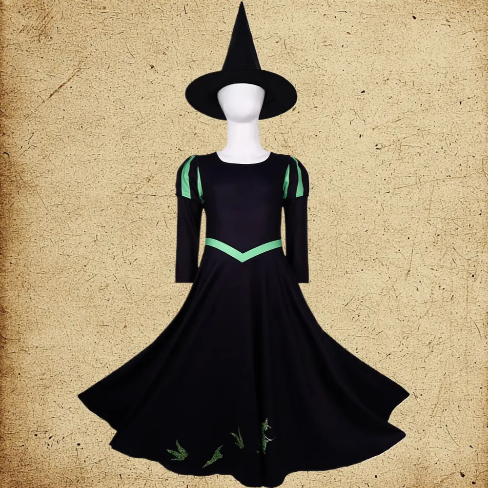 Women's Glinda & Elphaba Cosplay Garment - Comfortable Fabric Clothes, Evil Witch Dress for Halloween Role Play & Professional Stage Performance (Festive Party Supplies), Women's Clothes