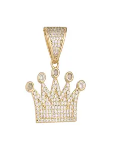 Hip-hop style full zircon with diamonds, crown pendant, suitable for all occasions and versatile for daily wear.