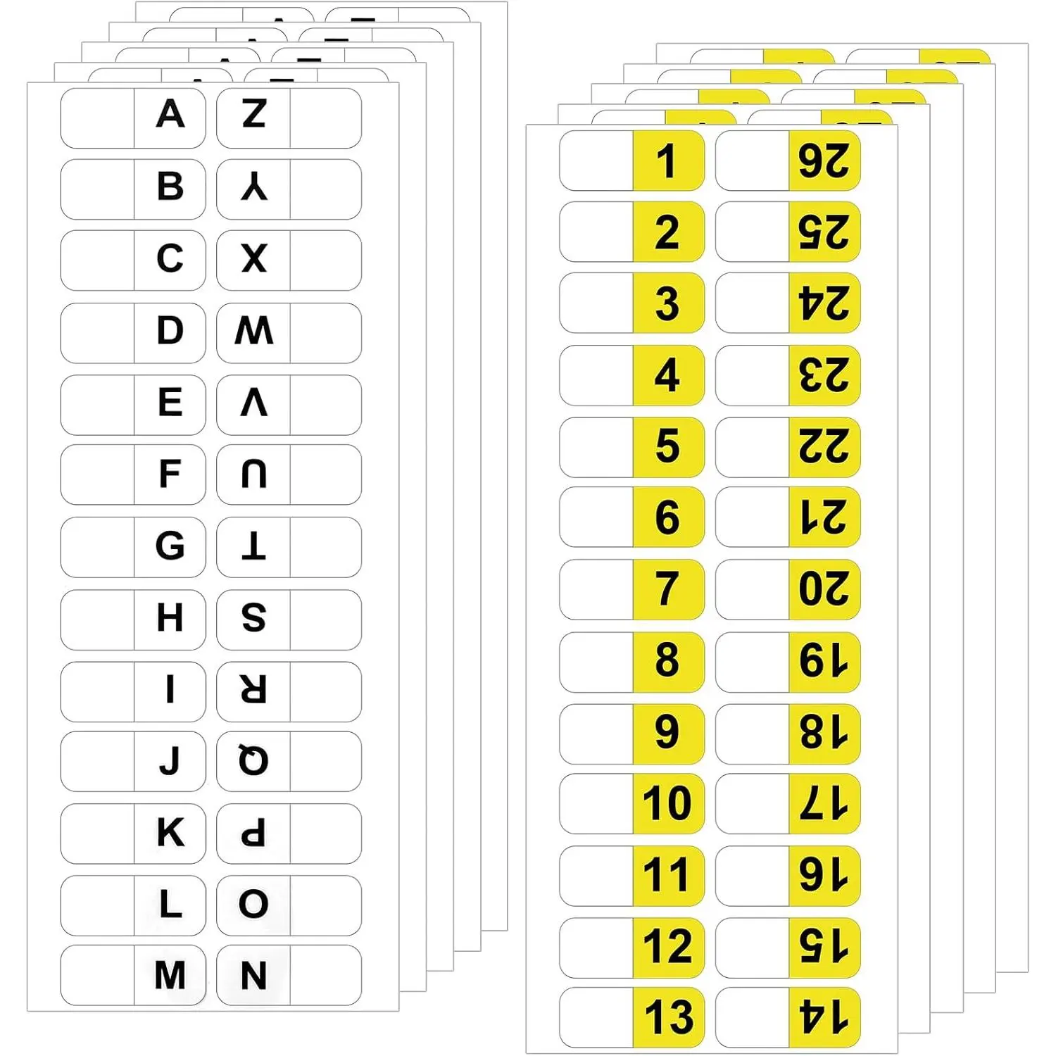 260 count Alphabet Tabs Self Adhesive A-Z 26 Letters Tabs Sticky and Number Stickers,10 Sheets Alphabet Self Adhesive Page Tab Alphabetical Tab Indexes for Books, Dictionary, Notes, File