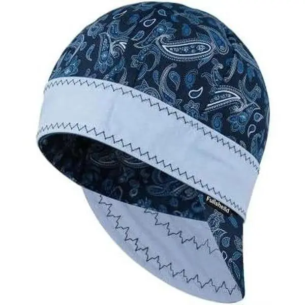 Male Cotton Reversible 6-Panel Lightweight Printed CAT 2 FR Protective Welder Hat - 9 Sizes, Deep Cap, Double-Sided, Inches Sizing Options, Resistant for Workshop, Construction (Set Option Available)