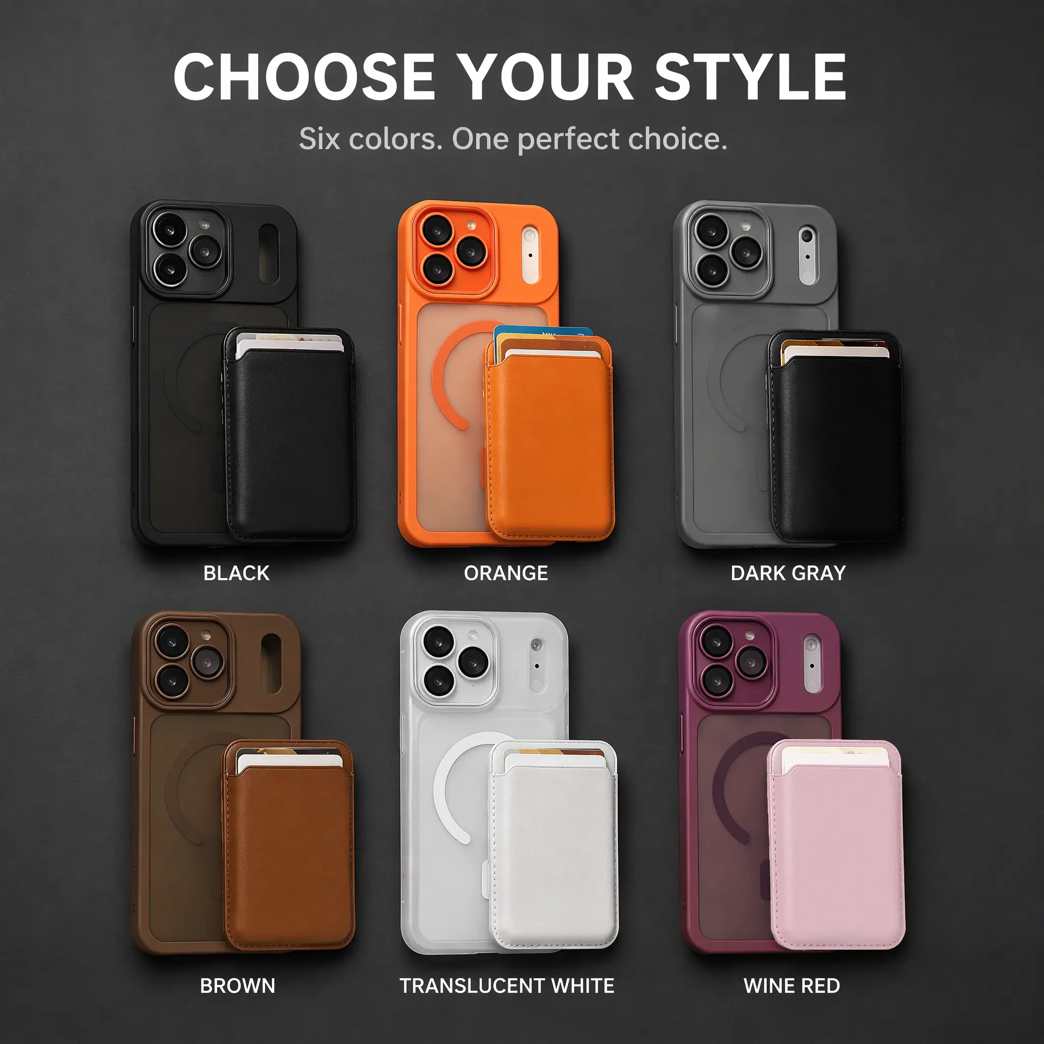 Magnetic Card Holder Shockproof Phone Case Set, Soft Matte Skin-Feel iPhone Case with Detachable Magnetic Wallet Pocket, Compatible with iPhone X XS XS Max 11 12 13 14 15 16 17 Series  #YDFGCXXKBlack