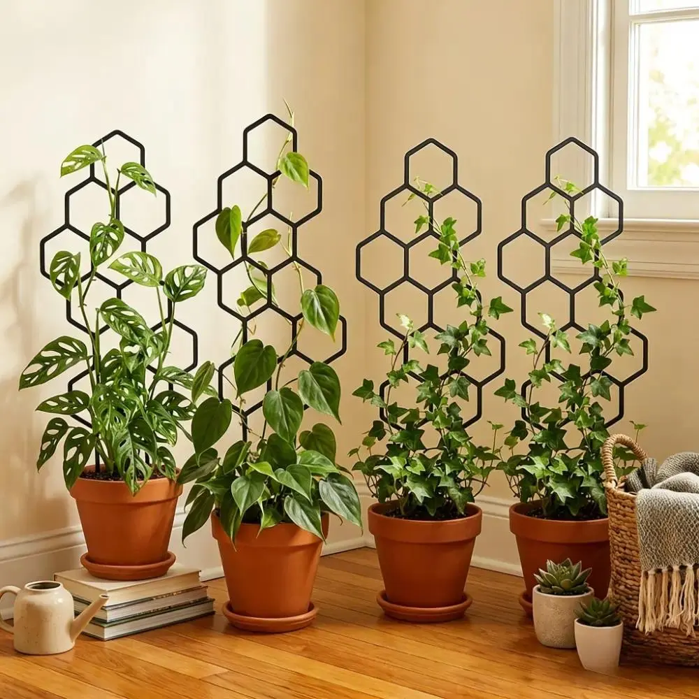 4 Pack Plant Climbing Trellis, Rust-Proof Vine Support Frame, Space-Saving Plant Stakes for Potted Vines, Flowers, Plant Stakes For Indoor Plants, Climbing Plant Stand, Indoor Plant Stands