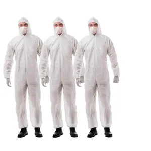 5pcs/disposable dangerous goods protective clothing /35gsm,pp non-woven material/hood without boots/each piece for independent packaging/three colors optional/all-round protection/suitable for painting, decoration, workshop, DIY and other scenes.
