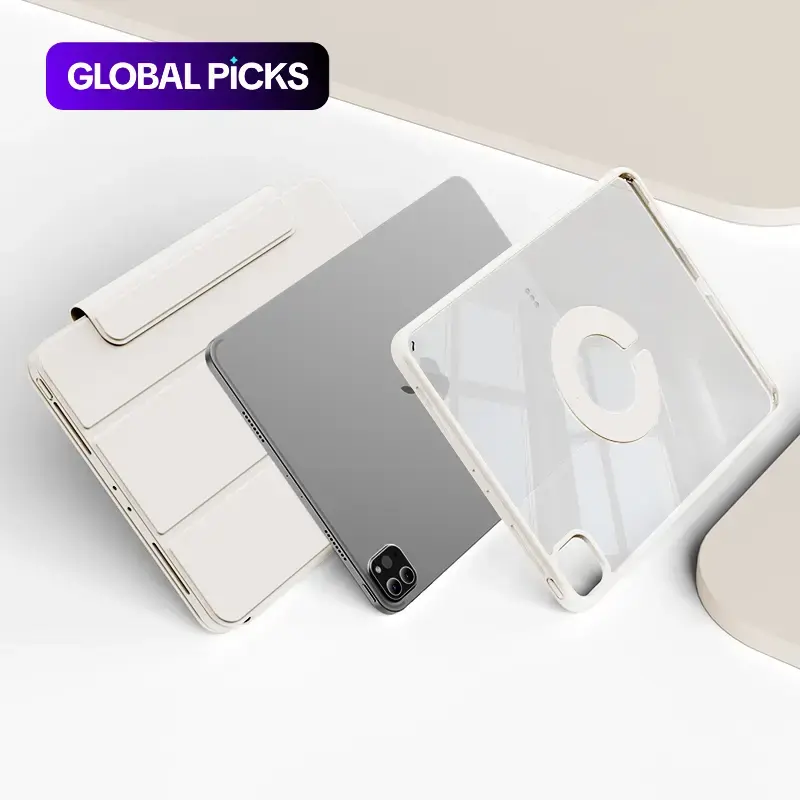 KENKE Magnetic Detachable Rotatable Tablet Case, 360° Rotatable Tablet Protective Cover, Smart Tablet Protector, Tablet Accessories for iPad 2025 A16, iPad 10th Gen, M4 Pro 11-Inch, Pro 13, Mini 6, A17 Air and M3 Air #TOP PICKS