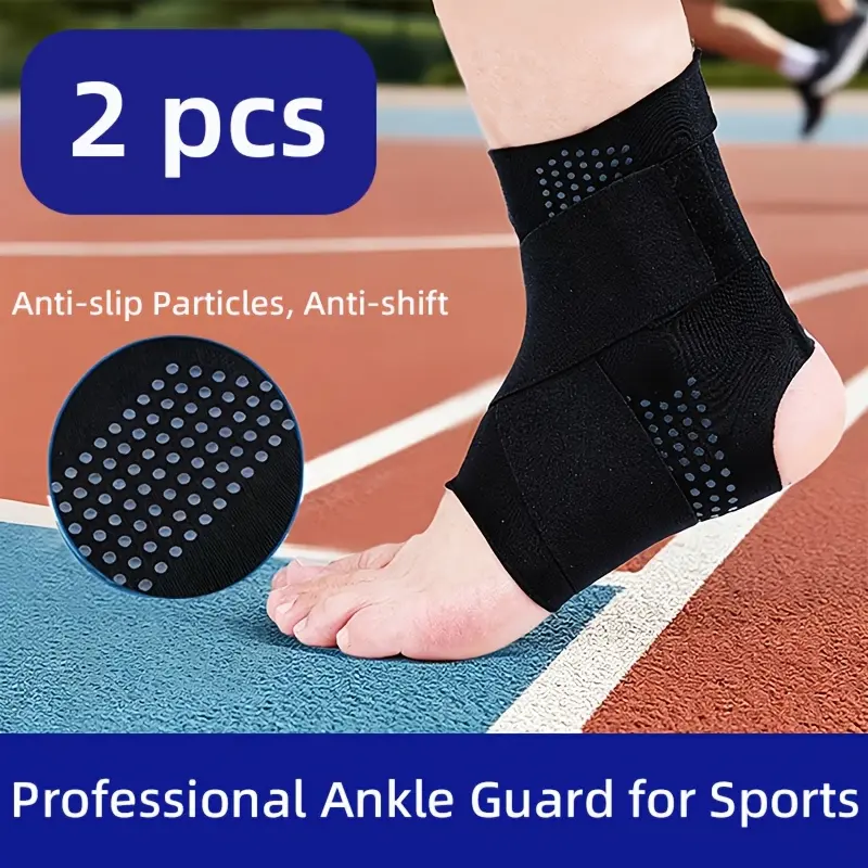 2 Pack Adjustable Double Strap Ankle Protector, Anti-Sprain Soft Pad Ankle Guard for Sports Training, Fits Left & Right Foot Breathable Orthopedic Foot Wraps for Volleyball Soccer