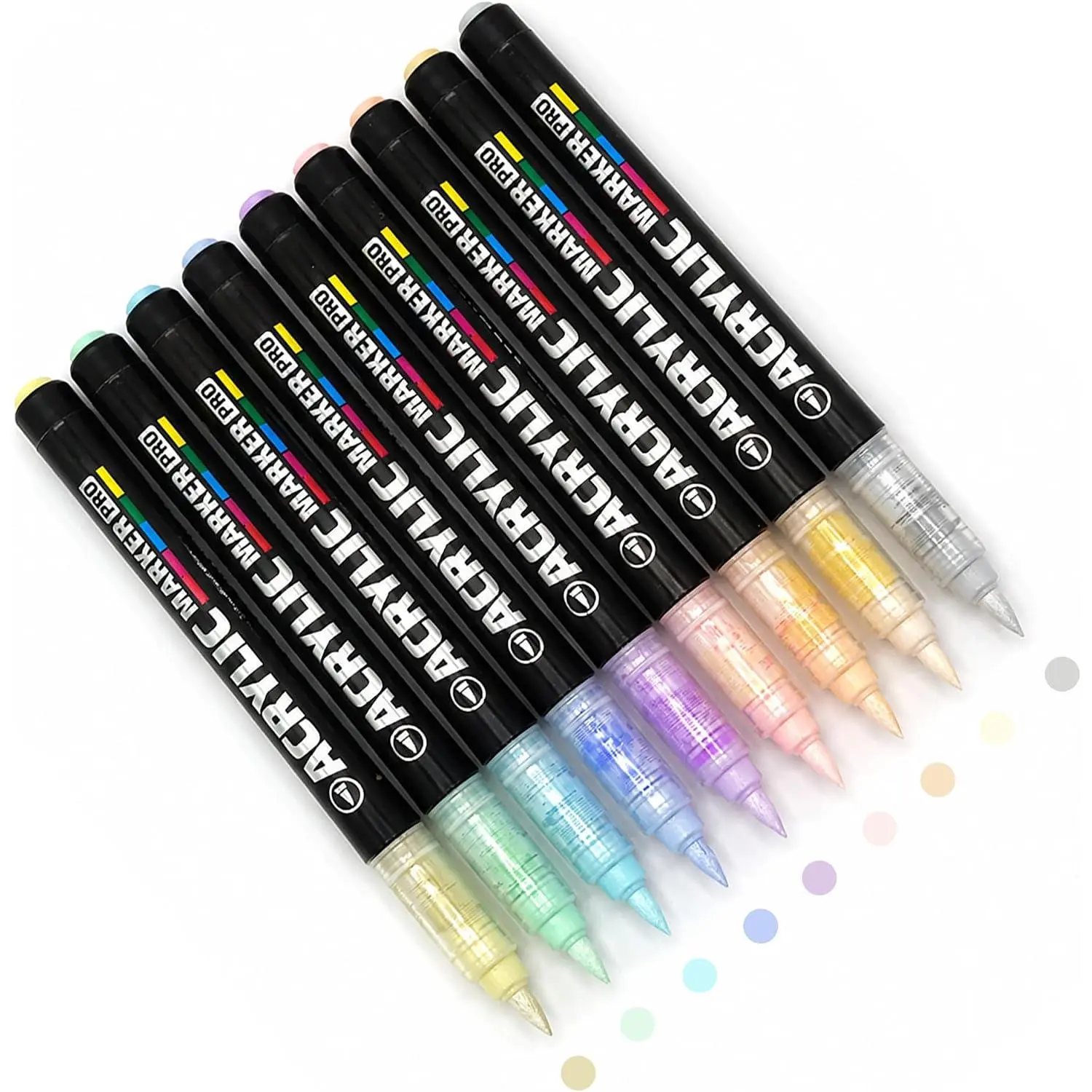 9 Colors Light color Series   Markers Set | Soft Brush Tip  Pens for Rock Painting, Canvas, , Glass, Mugs, Art Supplies for Artists DIY Crafts