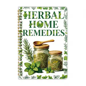 Natural Therapy Relaxation Notebook - Retro Jungle Plant Guide and English Herbal Book, with detachable pages, suitable for home apothecary and DIY healing (13.97 x 21.08 cm), for minor ailments and natural first aid