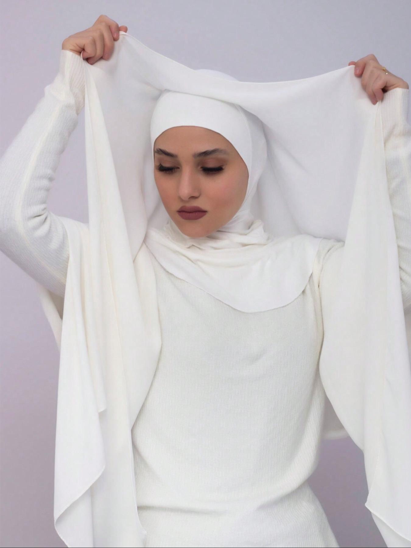 Women's Solid Color Khimar, Elegant Fashionable Hijab for Daily Wear, Casual Versatile Hijab for Women