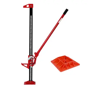 48-Inch Farm Jack with 48-Inch Handle, 7,000 lb Capacity, 5.12-25.39 Inch Lift Range, Red