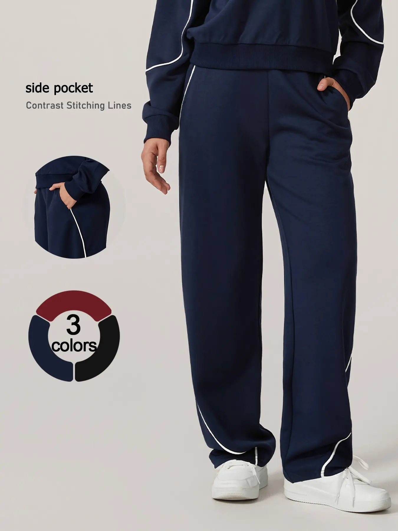 Women's Sporty Wide Leg Pants, High Waist Design, Comfortable and Slimming, Practical Pockets for Phone and Keys, Ideal for Daily Wear
