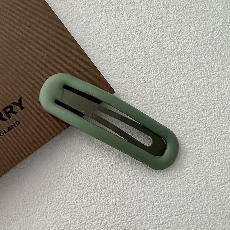 Matte Dusty Pink BB Hair Clip, Minimalist Snap Hairpin for Women Daily Wear