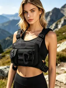 Outdoor Leisure Chest Bag with Hook, Soft Breathable Material, Freely Adjustable Size for All-day Wearing