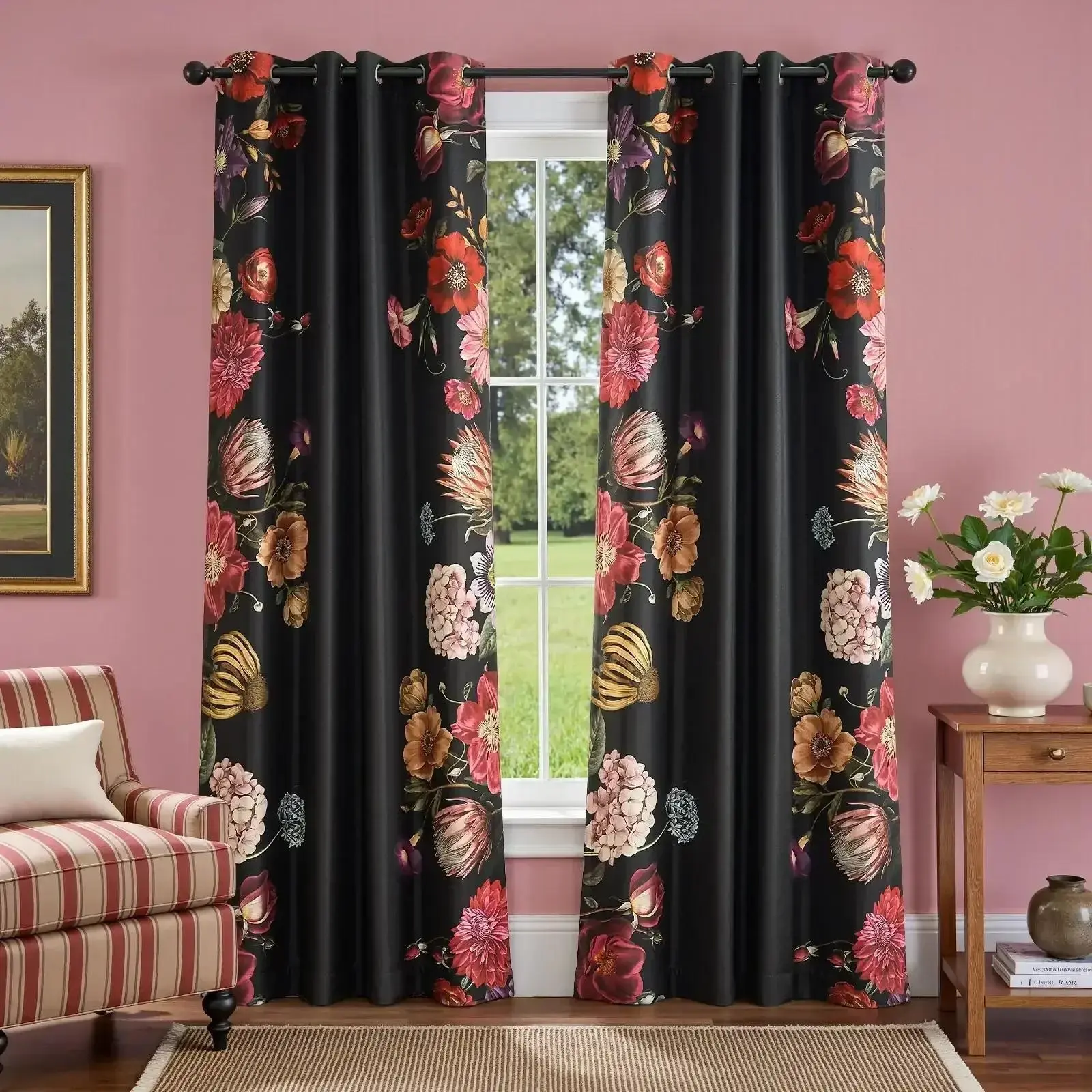 Hannah Vintage Floral Blackout Curtains