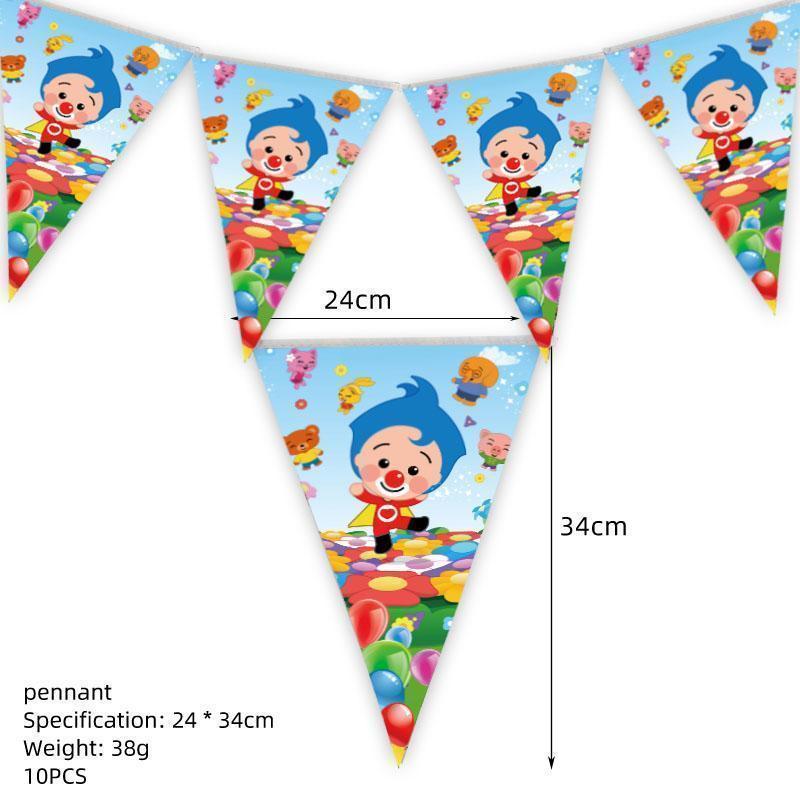 Plim Clown Party Decorations Theme Party Tableware Plate Cup Napkin Tablecloth Baby Shower Boys Kids Birthday Party Supplies