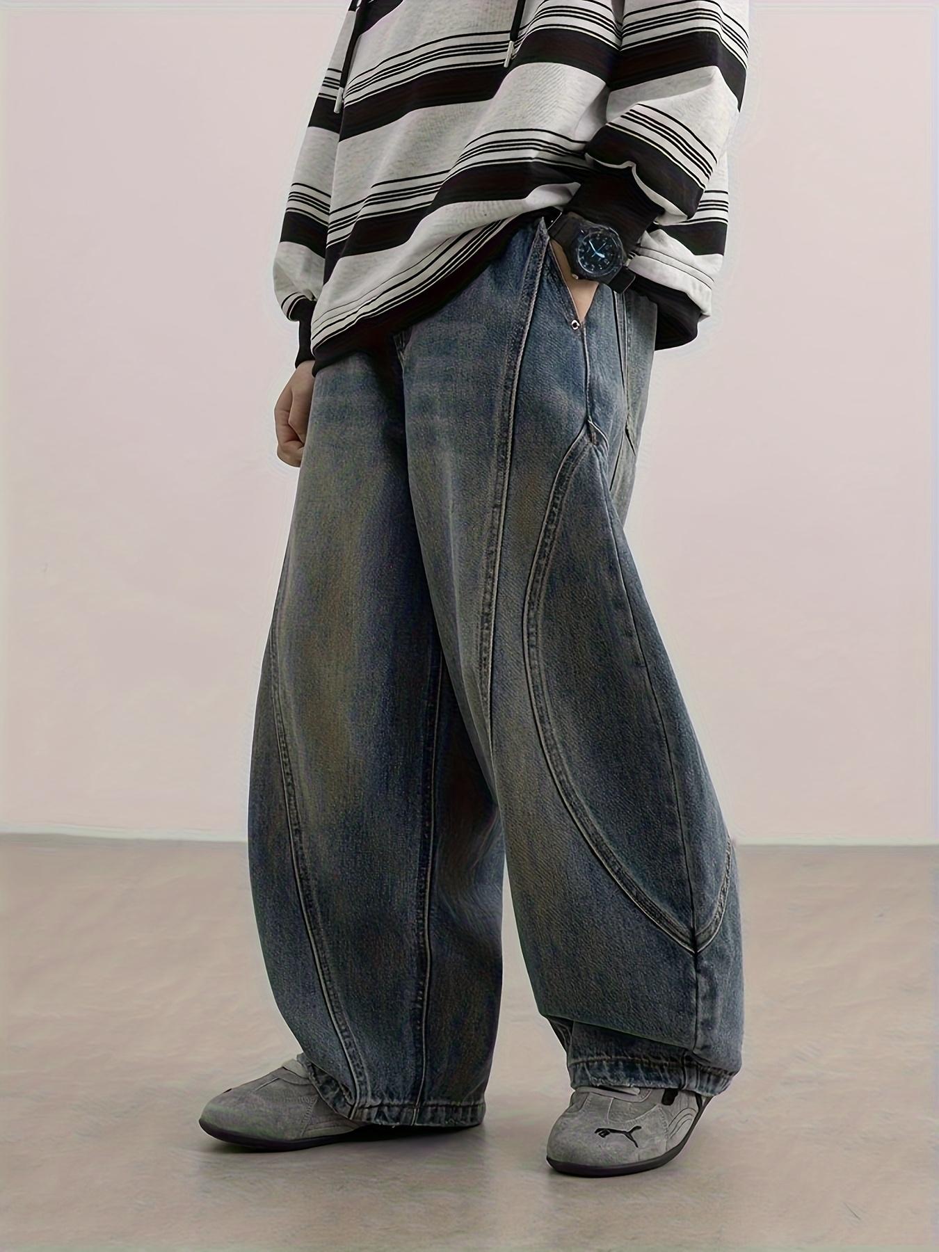 (New)Back-to-School Season Valentine's Day 2025 Four-Season Style Boys' Fashion  Wide-Leg Jeans Pants