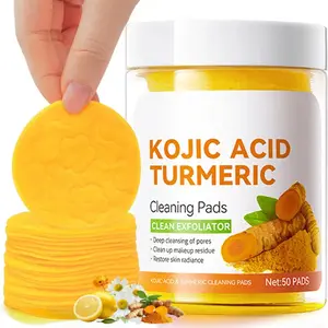 Kojic Acid Turmeric Cleansing Pads Exfoliate for Acne, Dark Spots and Skin Repair