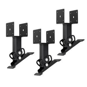 3Pcs Roof Riser Brackets Kit Pergola Roof Riser Beam Bracket, Heavy Duty Roof Mount Brackets 3-1/2" Saddle Black for Wood Post Gazebo Pergola