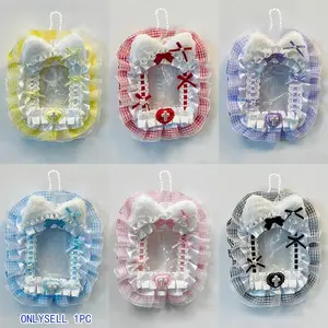 Adorable DIY Lace Photo Card Holder with Chain, Anime Idol Collectible Card Case, Student ID Decor, ID Card Decoration, ID Badge Holder, Badge Accessories, Polaroid 3 Inch Photo Protector