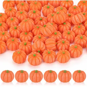50 Pcs Mini Pumpkins Fake Pumpkins Artificial Pumpkins Thanksgiving Ornaments  Vase Filler DIY Crafts Fall Halloween Party Supplies Home Table Decorations