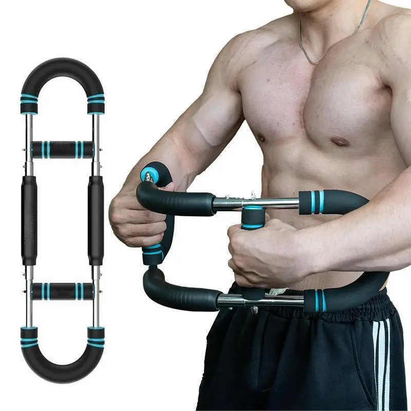 Arm Trainer , 60-120lb Adjustable Chest Workout Equipment, Men's Arm Strength Trainer, Portable Spring Resistance Power Twister Bar, for Home Workout Equipment Hand Grip Strengthener Multi-Function Adjustable U-Arm 100-130lbs detachable  U-Shaped handle