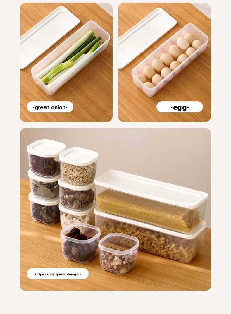 FaSoLa Refrigerator Storage Box for Scallions, Green Onions, and Coriander, Specialized Fresh-Keeping Box, Kitchen Food-Grade Sealed Box for Scallions, Ginger, and Garlic