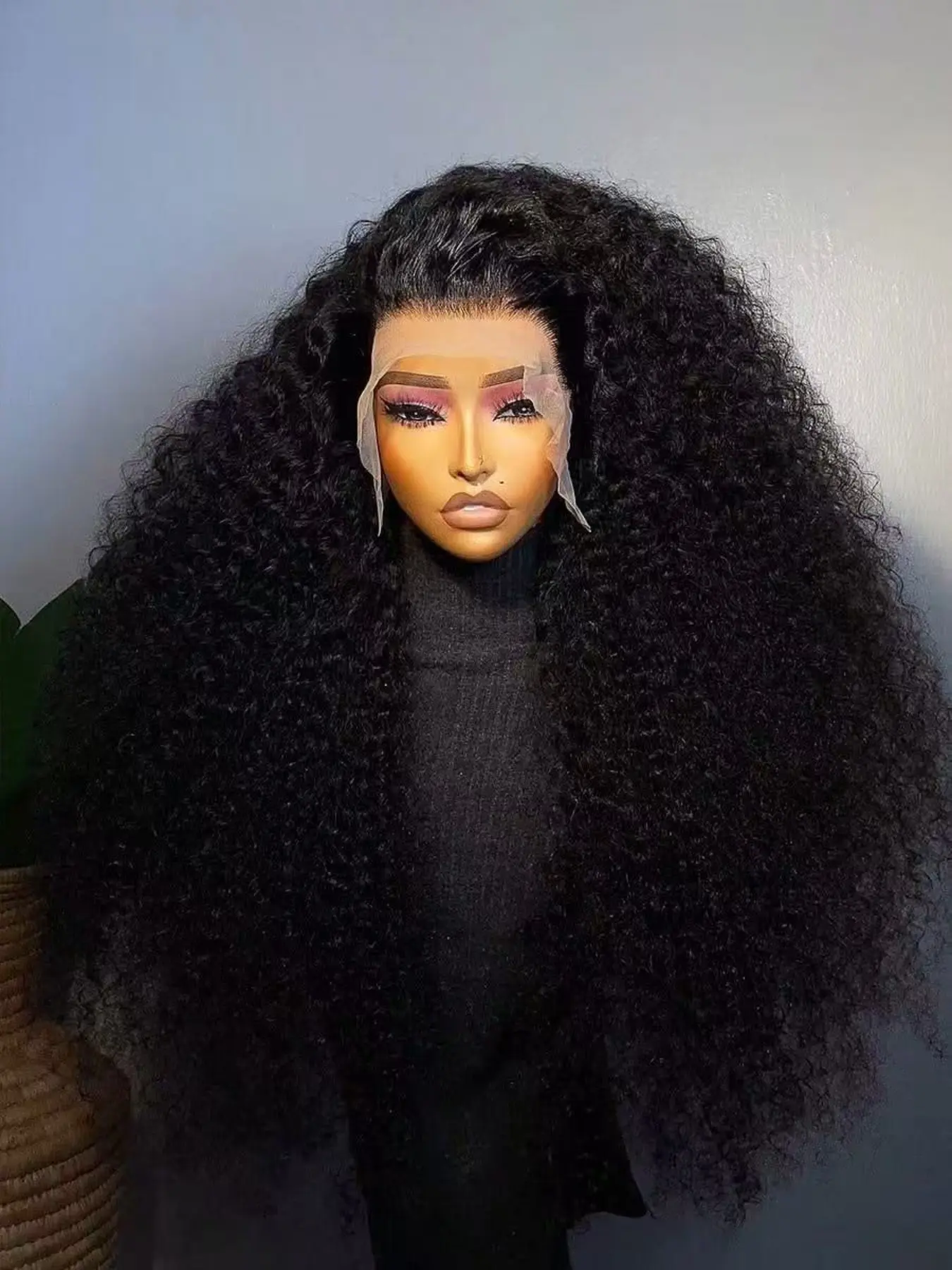 26-Inch Long 180 Density Soft Synthetic Curly Wig, Heat Resistant T-Part Lace Front Wig, Breathable Pre-Styled Baby Hair, Women's Daily Wear