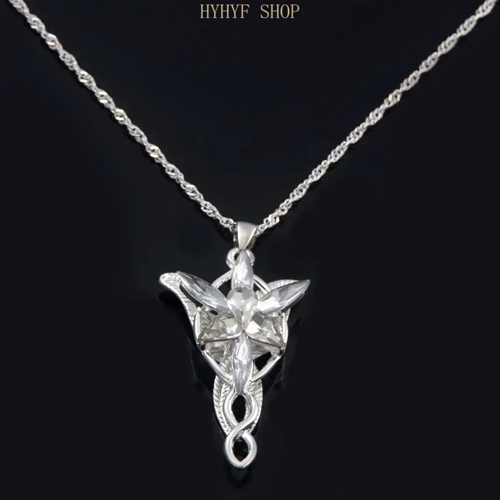 Elven Crystal Pendant Necklace, Comfortable Choker Length Jewelry for Daily Wear, Cottagecore Cosplay Accessories, Whimsical, Elfen Motif, Unisex, Whimsical Necklace, Dainty Choker Necklaces