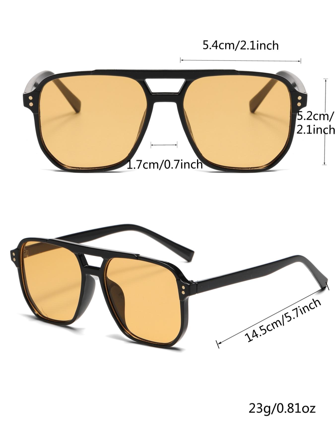Unisex Oversized Rectangular Glasses Frame, Fashionable Durable Design, Perfect for Daily Use, Stylish Eyewear Accessory