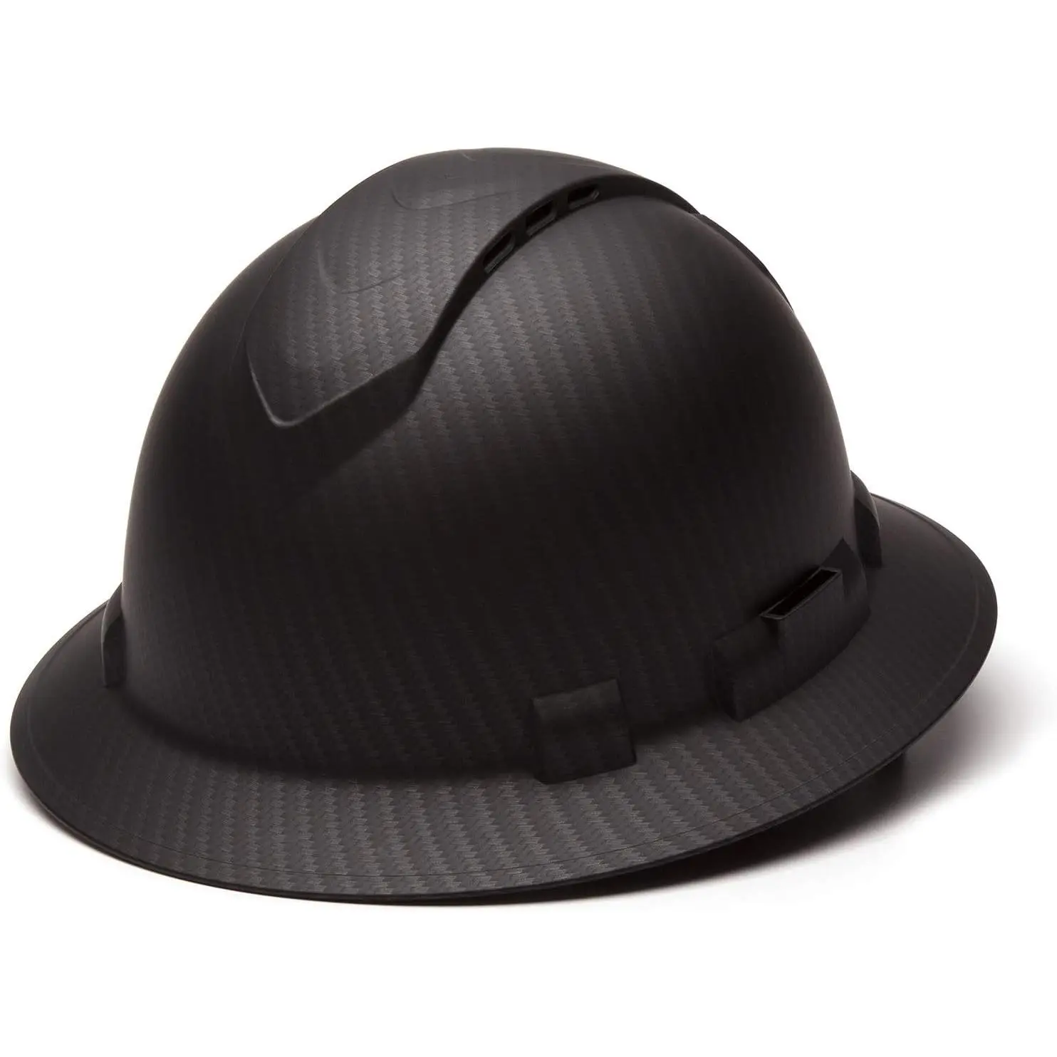 Full Brim Hard Hat - Vented Safety Helmet with 4-Point Ratchet Fit, Durable Lightweight Carbon Fiber Head Protection for Construction Work Safety Gear