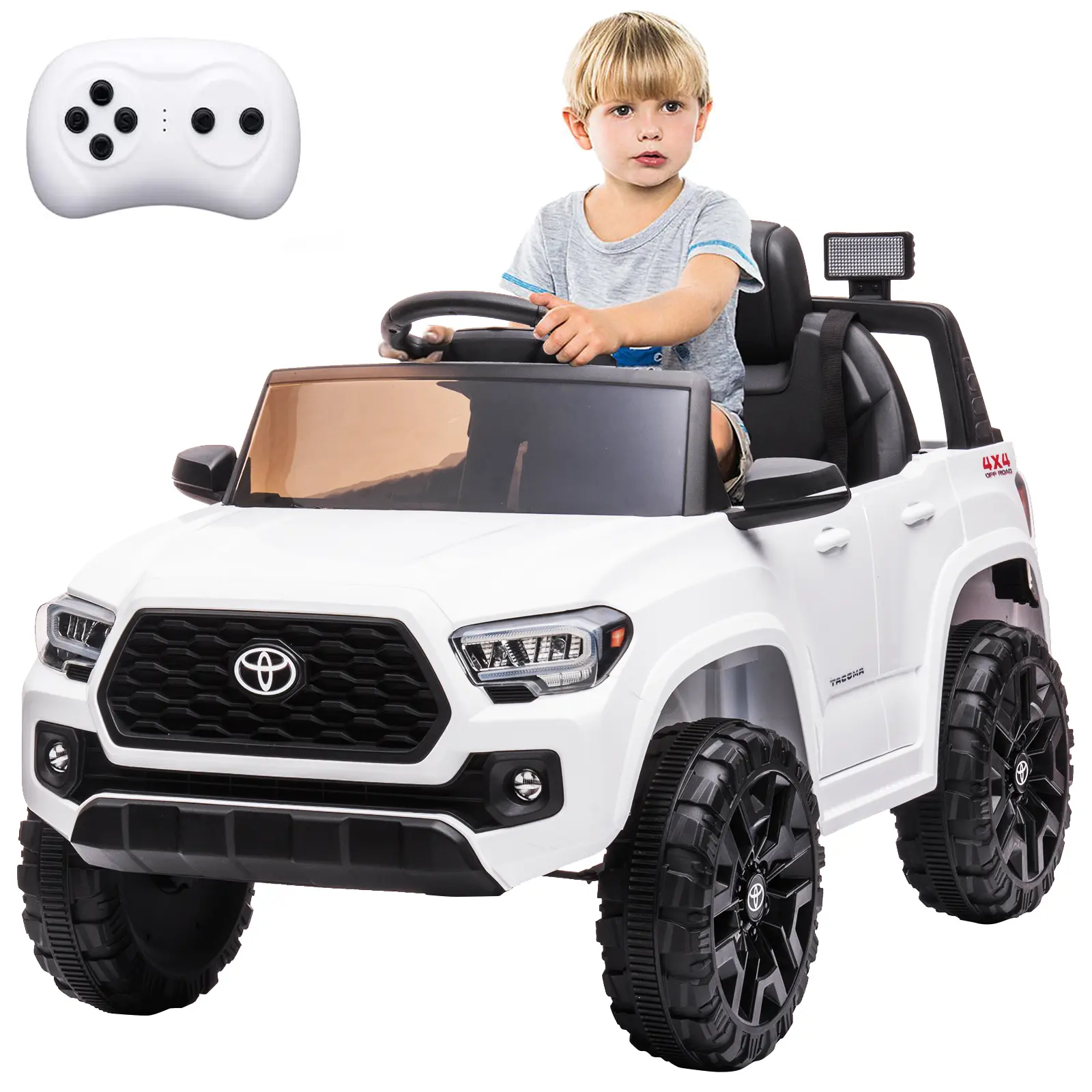 12V Electric Ride on Car, Ride on Vehicle Toy with Parent Remote Control, Ride on Toy with LED Headlight