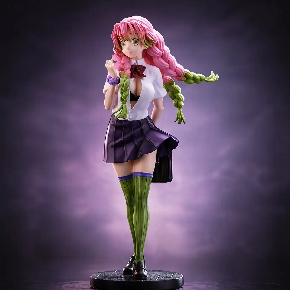 Demon Slayer Hanako Kanna School Uniform Figure, Detailed Braid, Soft Anime Style, Perfect for Collectors and Gifts