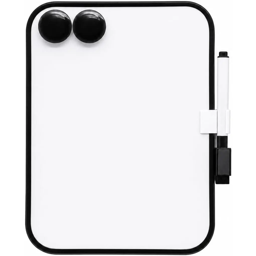 6" X 8" Small White Board with Erasable Markers and 2 (Black) | ABS frame,  board—smooth surface; easy to write  and erase—mini whiteboard for kitchen, school lockers, and offices