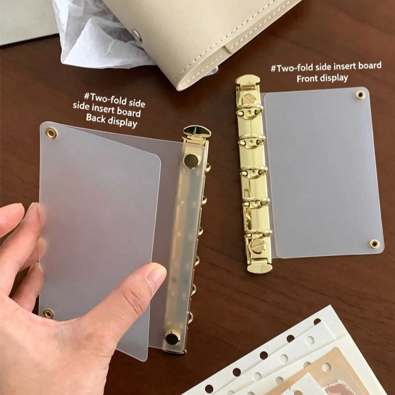 A6/a7/m5 Expandable Binder Insert, Reusable Notebook Expander, Side Ring Binder, Gold/silver Color, Ideal for Students, Teachers, Office Use