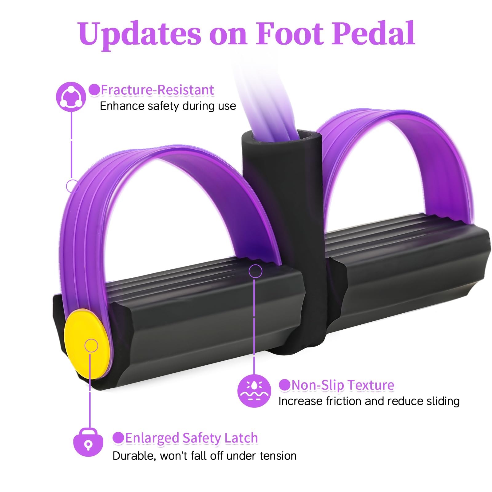 Pedal Resistance Bands with Handles, Upgrade 6-Tubes Manual Tension Training Pedal,  Multifunction Fitness Bands for Abdomen, Waist, Arm, Leg